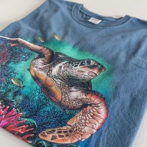 Vintage Blue Anvil Sea Turtle Ocean Life T-Shirt